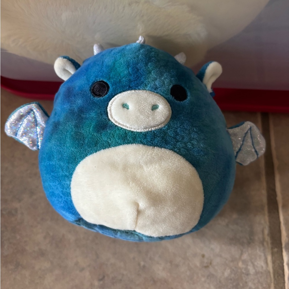 Squishmallows Blue and White Dragon Stuffed Animal